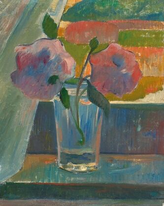 Nature morte, fleurs dans un verre