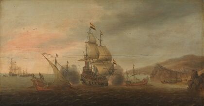 Naval Battle between Dutch Men-of-War and Spanish Galleys (c. 1633 - c. 1650)