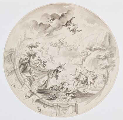 Návrh výzdoby stropu pavilónu v Schönbrunnu (1752)
