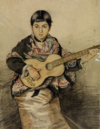 Neapolitan woman with guitar