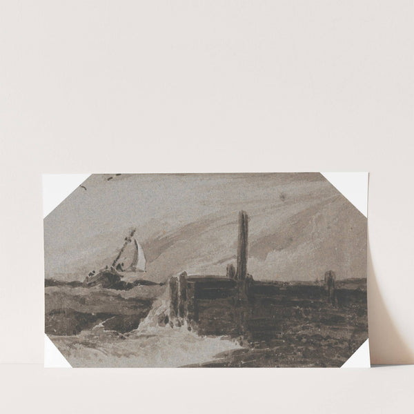 Nearing Port in a Stormy Sea by François Louis Thomas Francia