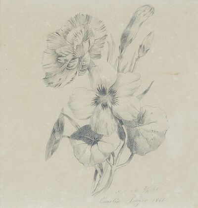 Nelkenblüten und Knospen (1861)