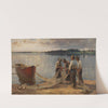 Netzflickende Fischer am Chiemseeufer (1885) by Joseph Wopfner