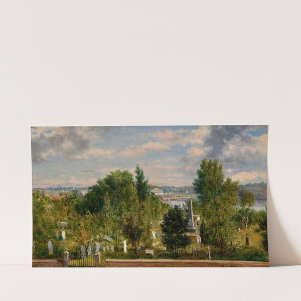 New England Landscape with Cemetery (possibly Medford, MA) (1862) by George Loring Brown