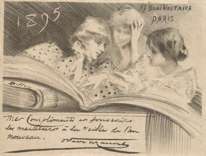New Year’s greeting from Octave Uzanne for the year 1895 (1894-1895)