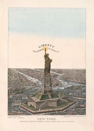 New York. Bartholdi ‘Statue of Liberty,’ erected on Bedloe’s Island, in New York Harbor (1885)