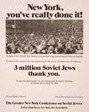 New York, you’ve really done it! … 3 million Soviet Jews thank you
