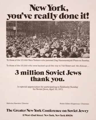 New York, you’ve really done it! … 3 million Soviet Jews thank you