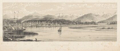 New Zealand Graphic and Descriptive. Plate IV. Hokitika River. — size preview