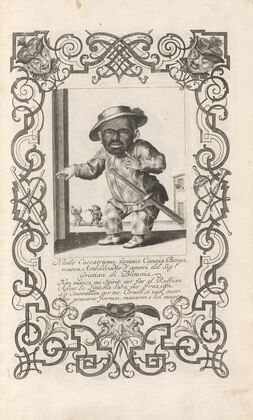 Nicolo Caccatrippa, famosa Canaia Bergamasca, Ambasciador d’amori del Sig. Gratian di Blounia, Pl. 35 (1710-1719)