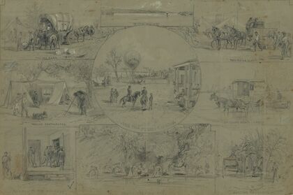 Nine camp scenes