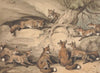 Nine Foxes Gathered Around a Tree; an Illustration of Aesop’s Fable, ‘The Fox who Lost His Tail’