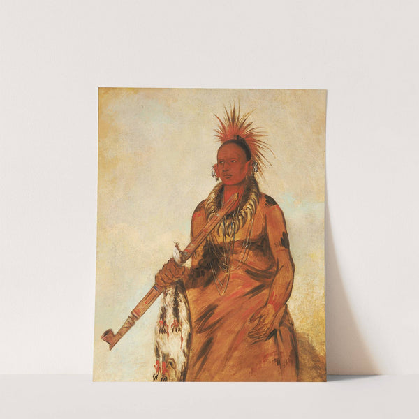 No-o-mún-nee, Walks in the Rain, a Warrior by George Catlin