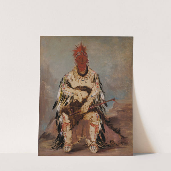 No-Wáy-Ke-Súg-Gah, He Who Strikes Two At Once, a Brave by George Catlin