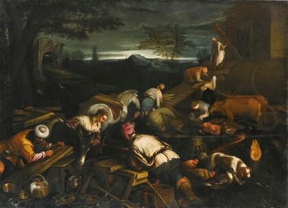 Noah Leading The Animals Onto The Ark