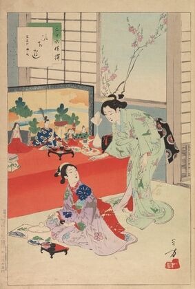 Noblewomen of the Tokugawa Period; Thirty-six Beauties (Sanjuroko kasensoro) Pl.05 (1891–1893)