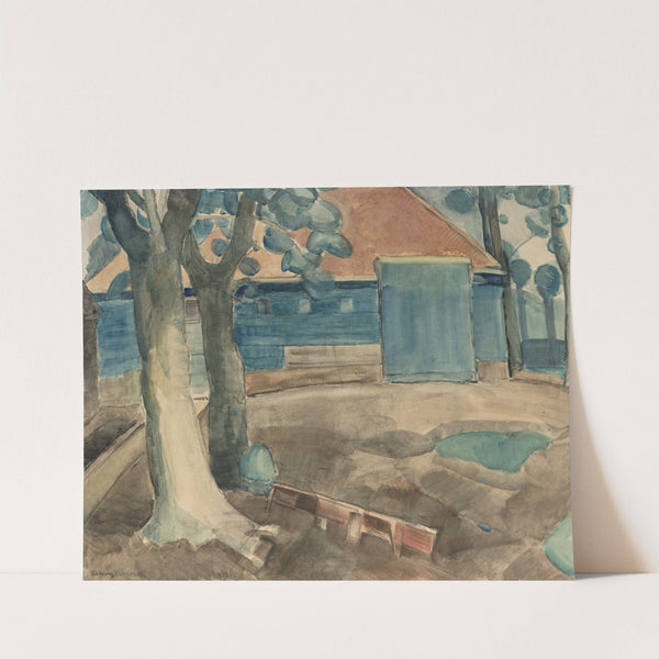 Noord-Hollandse boerderij met erf  by Gerrit van Blaaderen