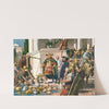 Nordic military men negotiating with Romans over gold, silver bowls and coins by Anton Hoffmann