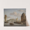 Nördlicher Hafen an einem Schloss mit zahlreichen Lastbooten und Kaufleuten by Jacobus Storck