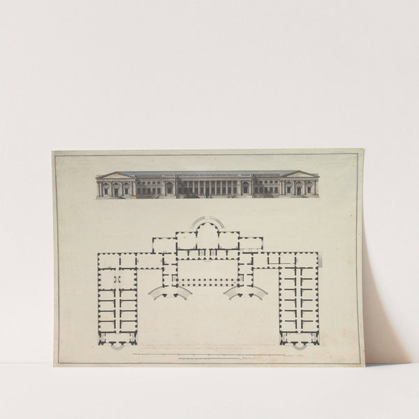 North Elevation and Ground Plan of the Alexander Palace at Tsarskoe Selo by Giacomo Quarenghi