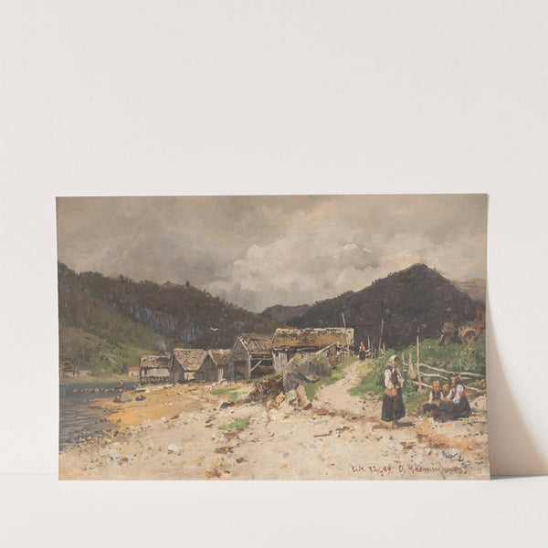 Norwegian fishing village by Georg Anton Rasmussen