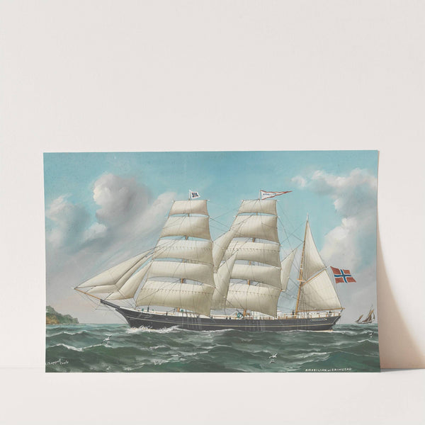 Norwegische Bark &#039;Brazilian of Grimstad&#039; vor der Küste by Reuben Chappell