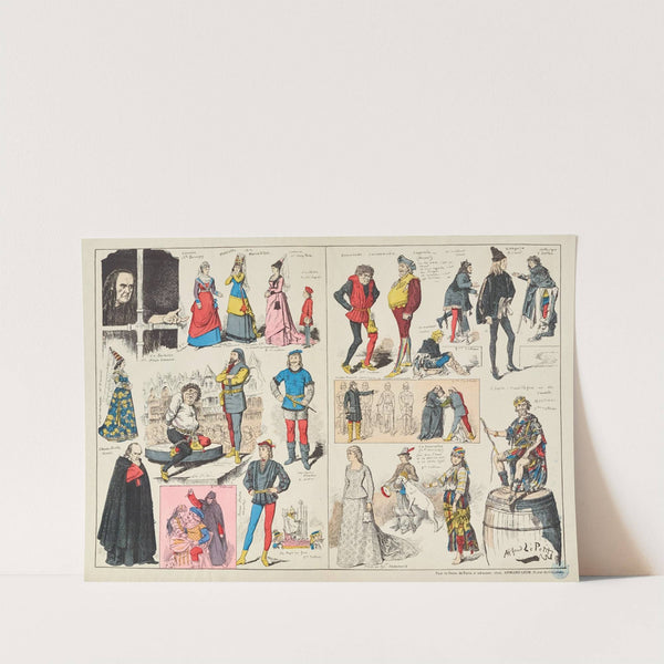 Notre-Dame de Paris Portraits et costumes des acteurs, dessinés d&#8217;après nature (1879) by Zut (Alfred Le Petit)