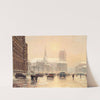 Notre-Dame vue de la place de l&#039;Hôtel de Ville, par temps de neige by Henry Malfroy