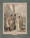 Occupation russe à Paris des soldats russes courtisent des promeneuses, au milieu d’un campement (1814)
