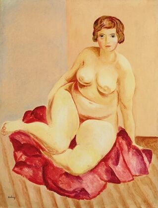 Nu assis à la draperie rouge (1920)