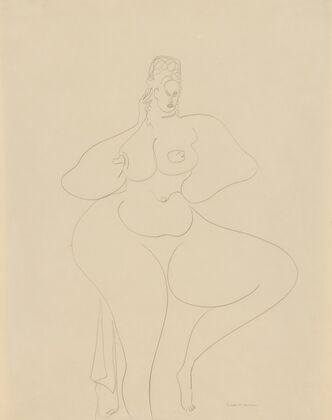 Nude Dancer with Drape