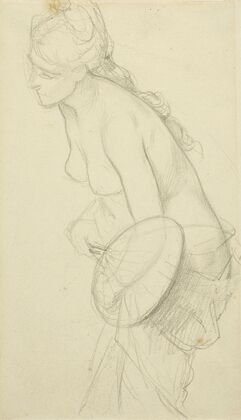 Nude Figure Holding a Fan — size preview