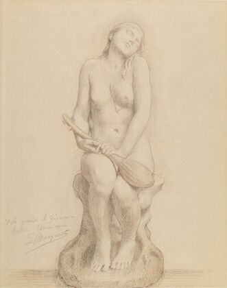 Nude Figure with Mandolin