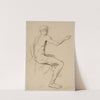 Nude Male Sitting with His Right Hand Extended, Shown in Profile (1880 - 1890) by Hans Thoma