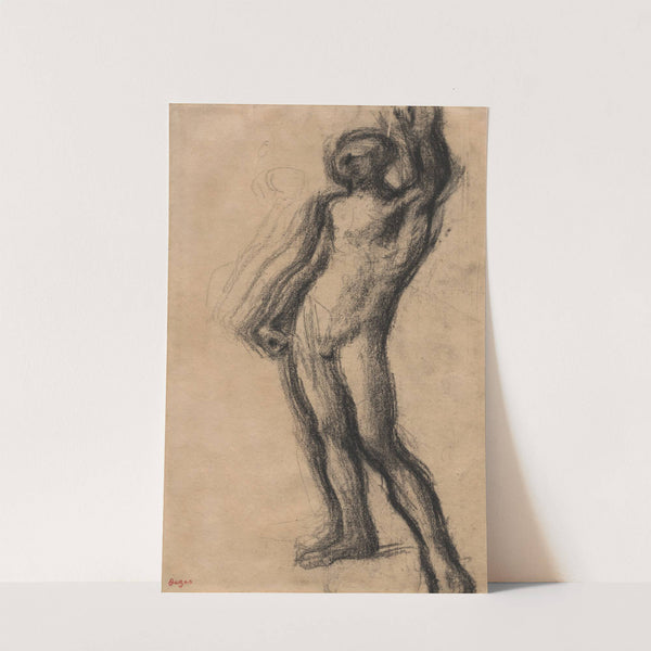 Nude Man Standing, with Left Hand Raised (c. 1900) by Edgar Degas