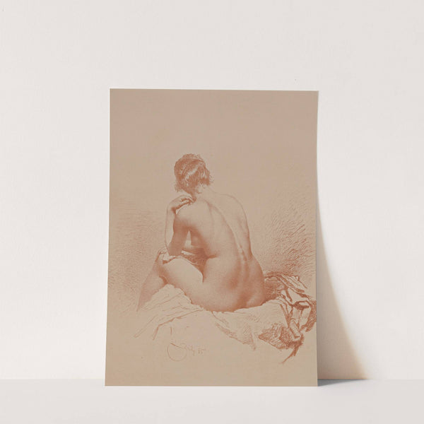 Nude Print by Mihály Zichy