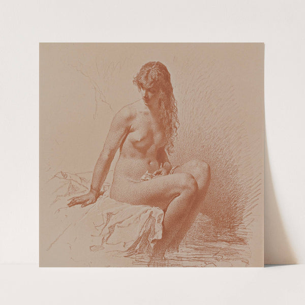 Nude Print by Mihály Zichy