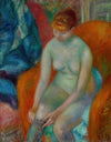 Nude Pulling On Stocking (Nude With Red Hair)