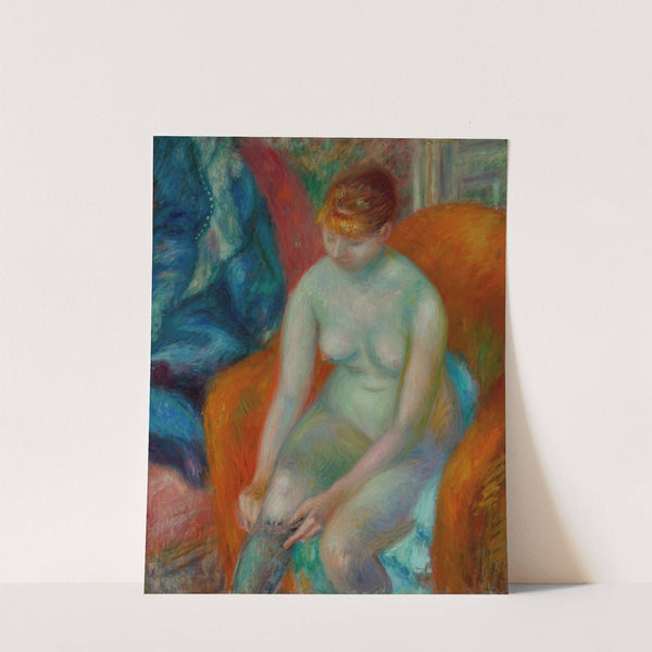 Nude Pulling On Stocking (Nude With Red Hair) by William James Glackens