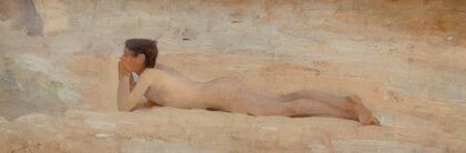 Nude Reclining on House Roof (circa 1890-1900)