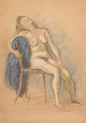 Nude sitting in a chair