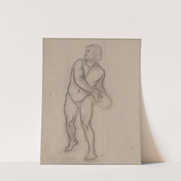 Nude sketch to the assailant to the painting &#039;Martyrdom of St. Matthias&#039; by Józef Simmler