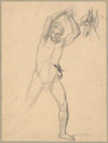 Nude sketch to the executioner with an axe (recto) and a stone (verso) to the painting ‘Martyrdom of St. Matthias’