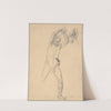 Nude sketch to the executioner with an axe (recto) and a stone (verso) to the painting &#039;Martyrdom of St. Matthias&#039; by Józef Simmler