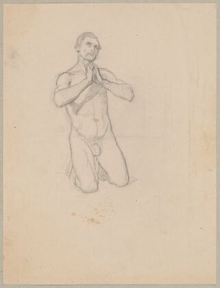 Nude sketch to the figure of St. Matthias to the painting ‘Martyrdom of St. Matthias’
