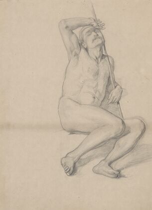 Nude study for the figure of Patriarch Jacob in the painting ‘The Immaculate Conception of the Blessed Virgin Mary’ (1864)