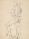 Nude study of guardian to the painting ‘Katarzyna Jagiellonka in Gripsholm Prison’ (1858)