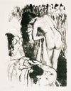 Nude Woman Standing, Drying Herself