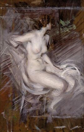 Nudo di Giovane Seduta (Nudo color perla)