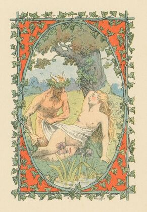 Nymph and satyr